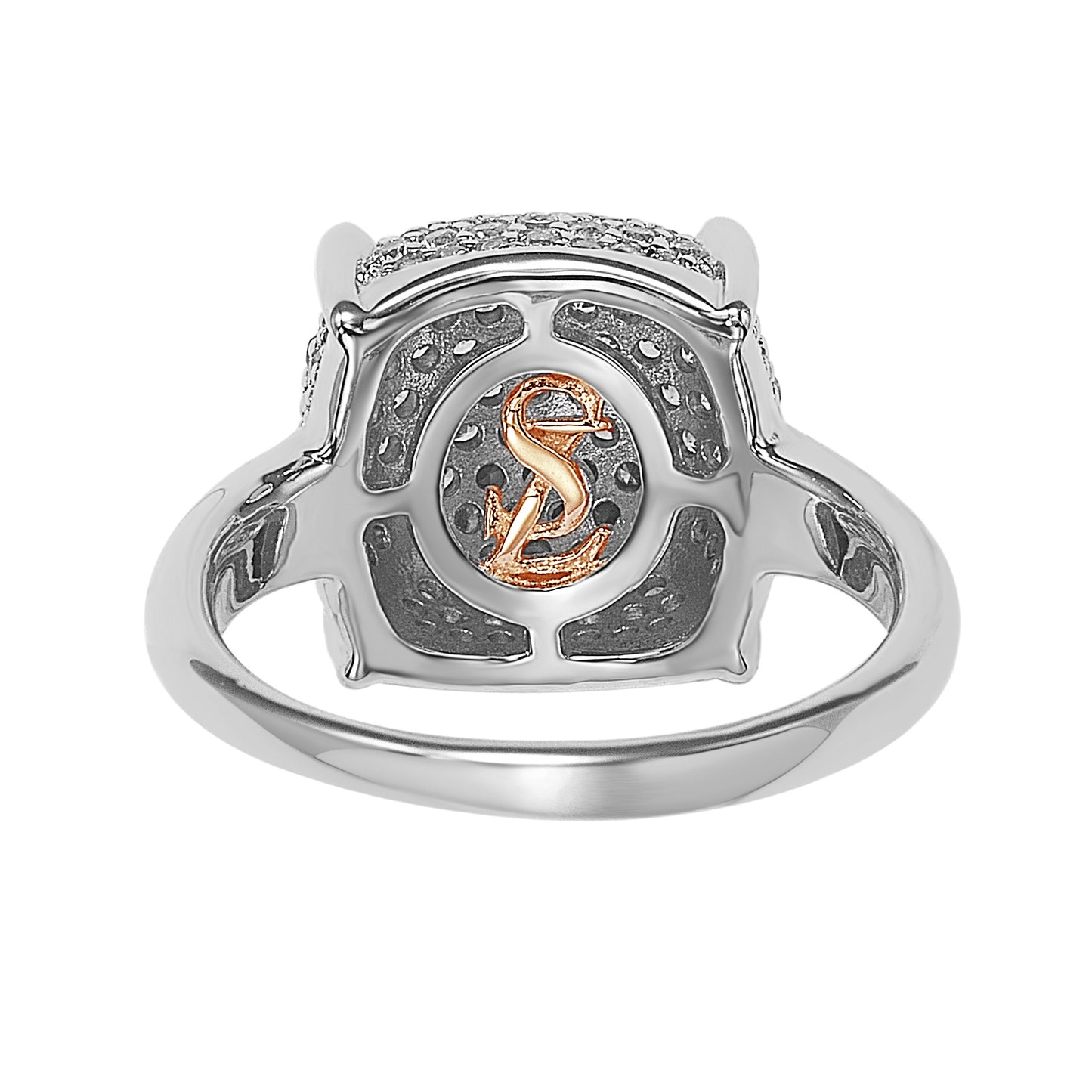 Suzy Levian Pave Blue Cubic Zirconia in Sterling Silver Ring