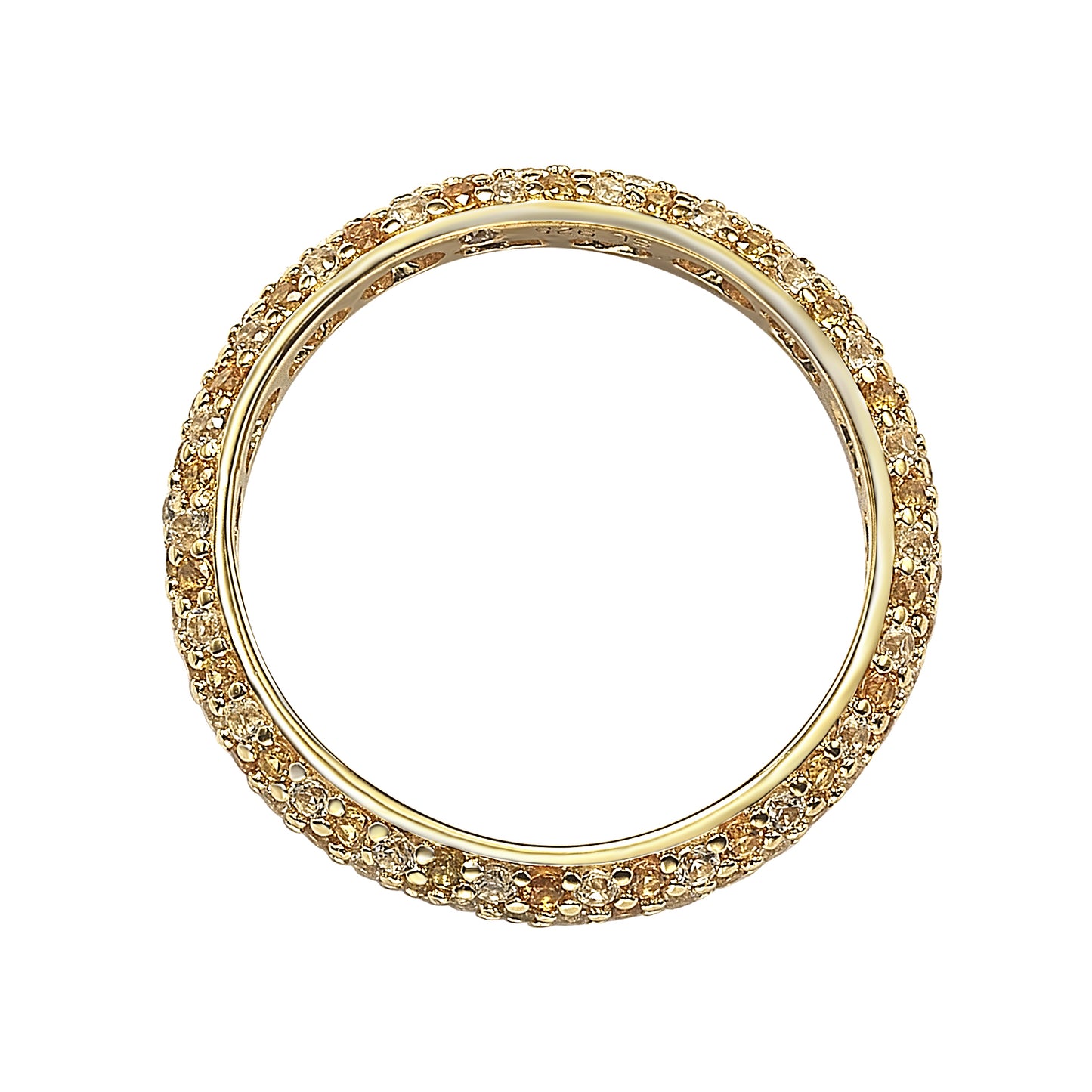 Suzy Levian Yellow Sapphire & Diamond Accent Pave Eternity Band