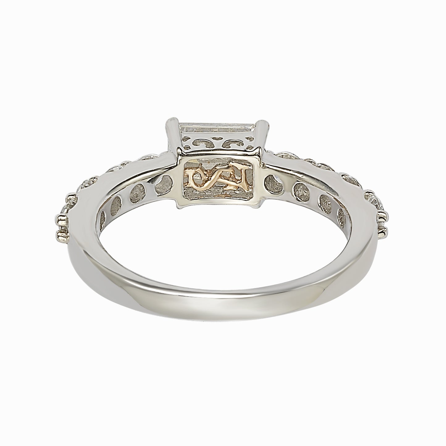Suzy Levian Sterling Silver Assher Cut Cubic Zirconia Bridal Eternity Band