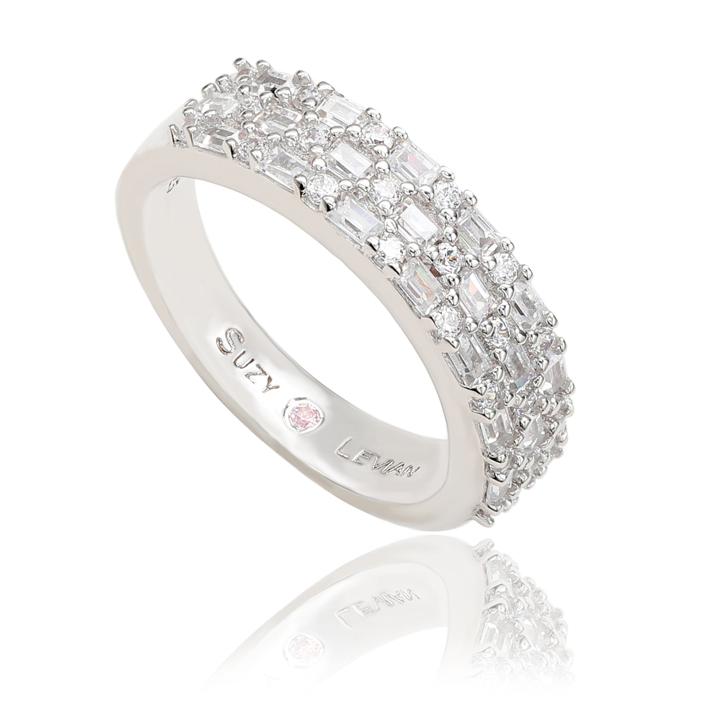 Suzy Levian Sterling Silver White Cubic Zirconia Ring