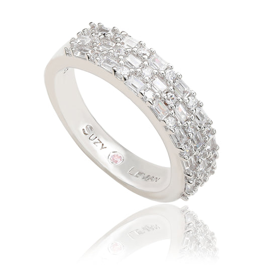 Suzy Levian Sterling Silver White Cubic Zirconia Ring