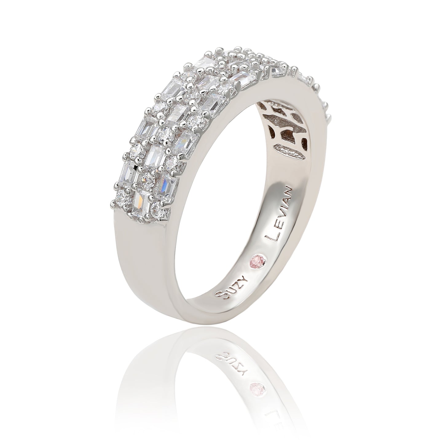 Suzy Levian Sterling Silver White Cubic Zirconia Ring