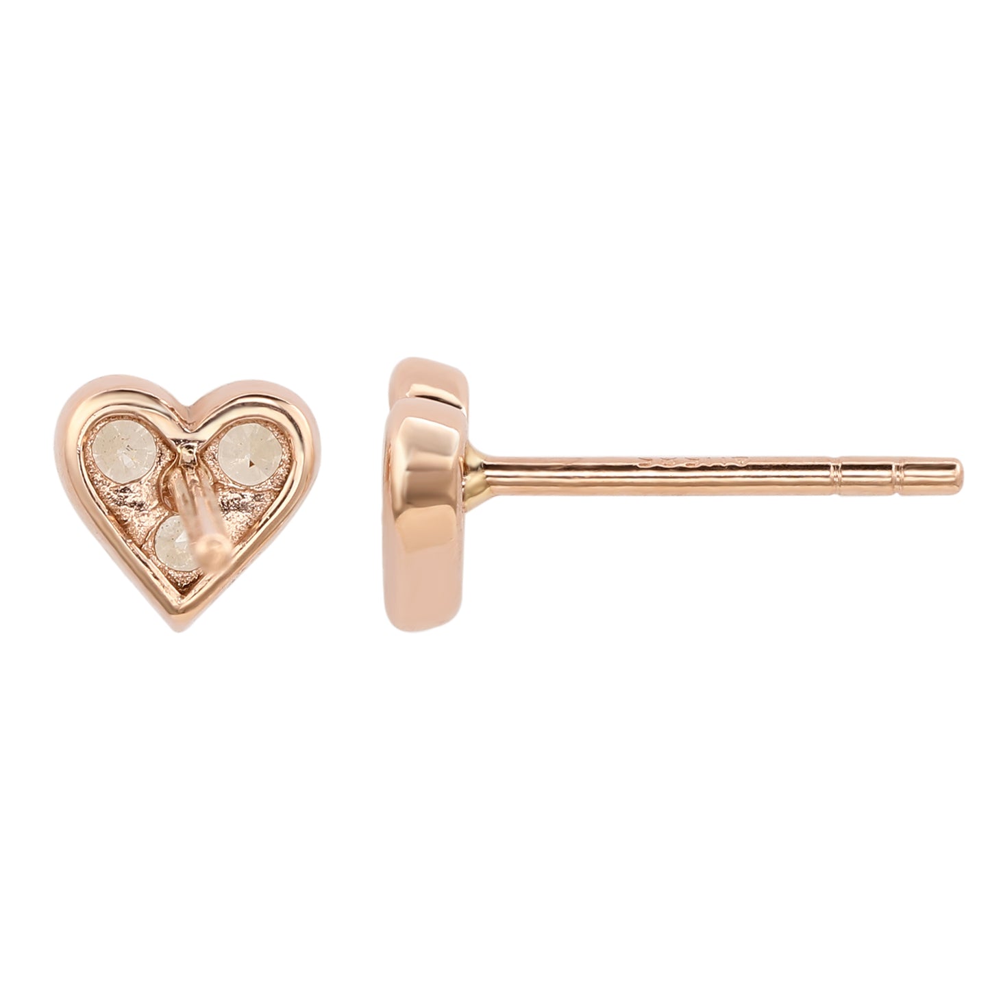 Suzy Levian 14K Rose Gold 3/10 Diamond Heart Earrings