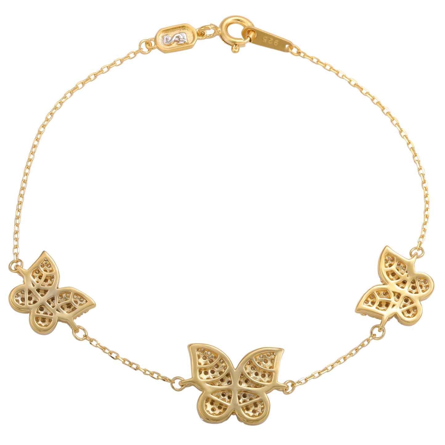 Suzy Levian Yellow Sterling Silver Cubic Zirconia Butterfly Bracelet