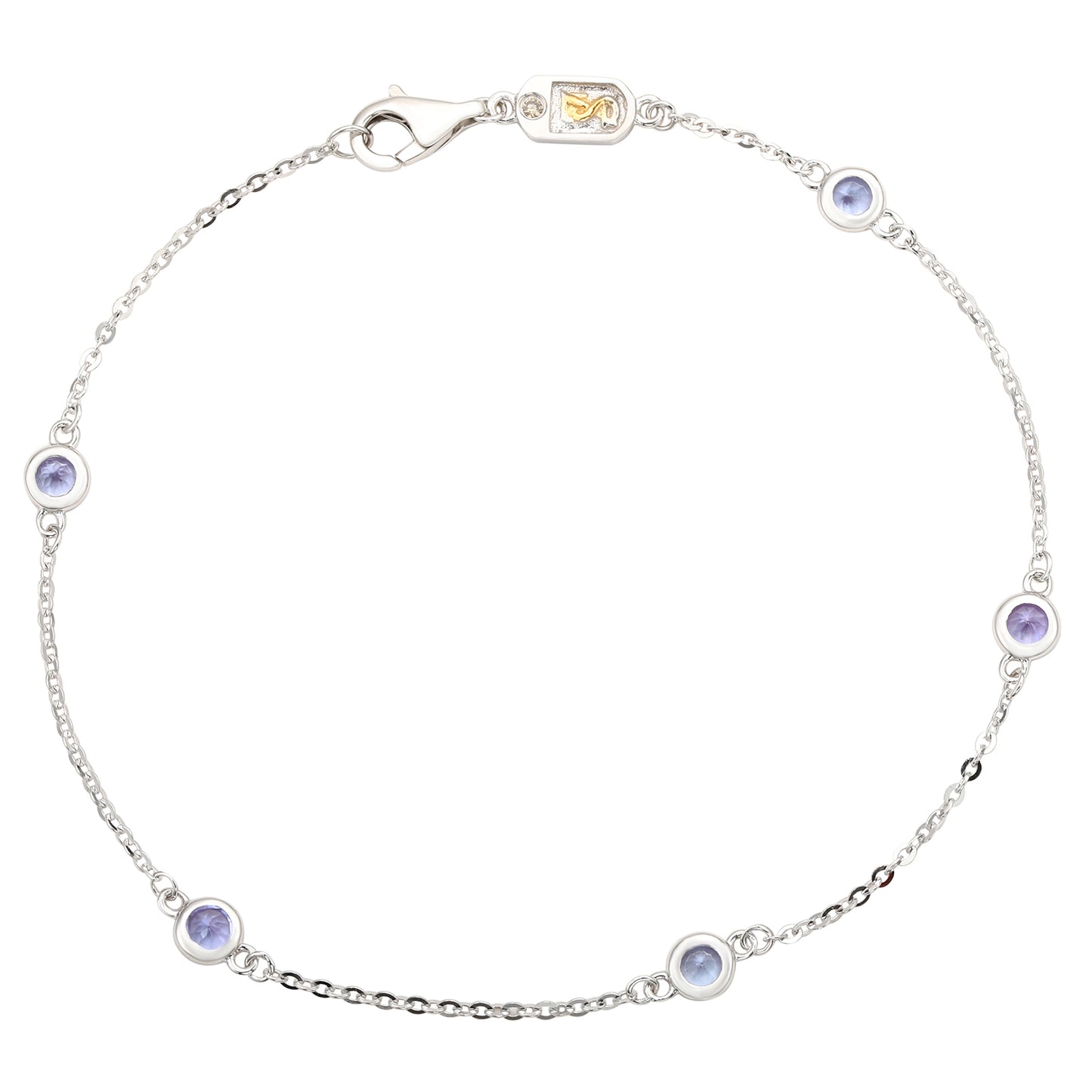 Suzy Levian 14K White Gold .85 CTTW Tanzanite Station Bracelet