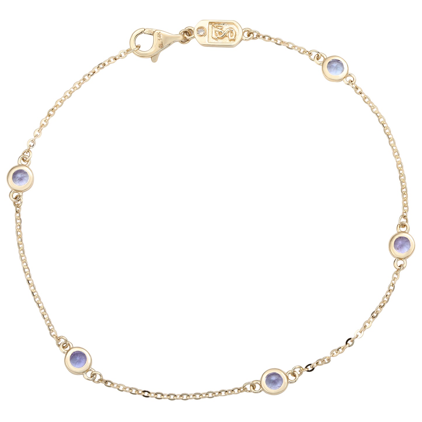 Suzy Levian 14K Yellow Gold .85 CTTW Tanzanite Station Bracelet