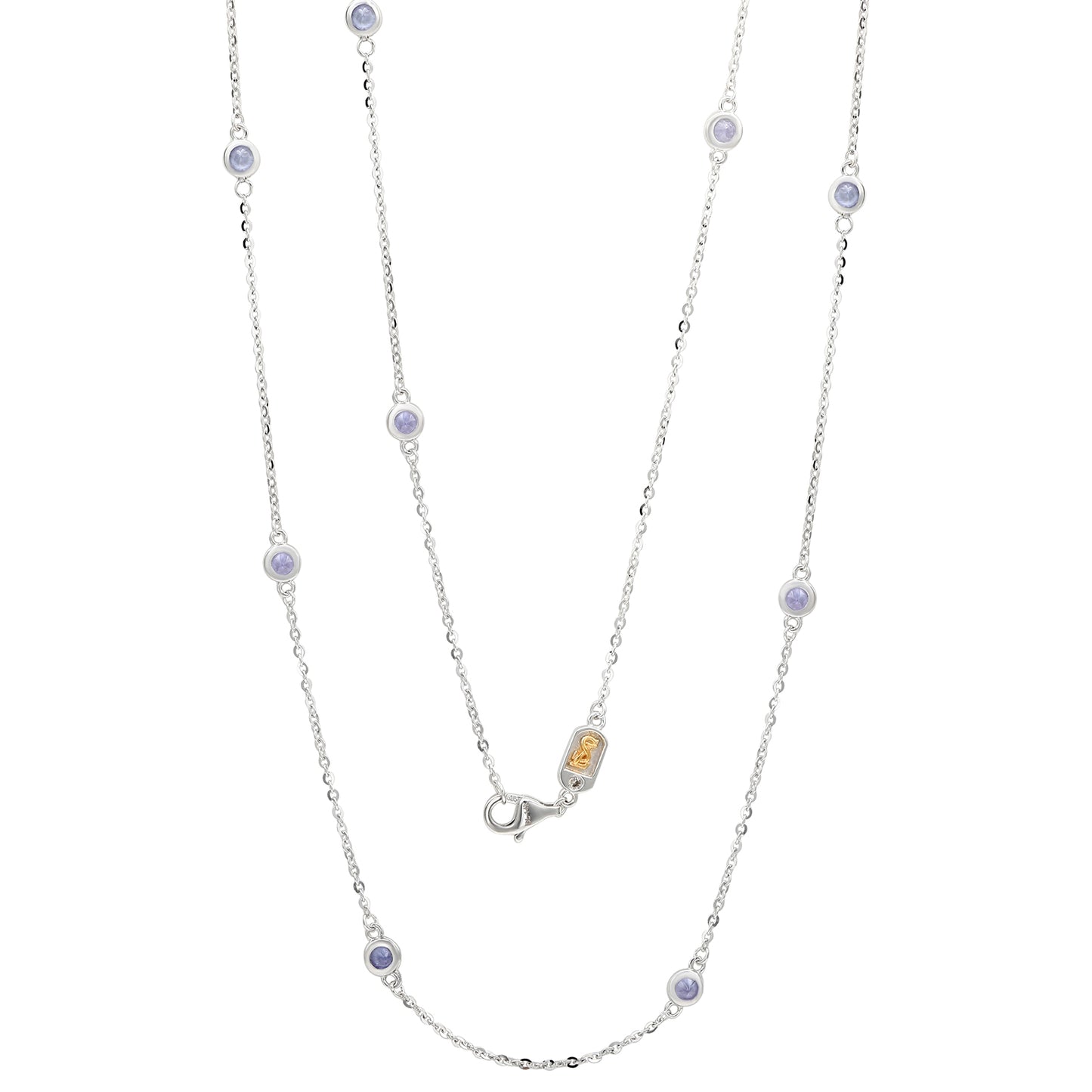 Suzy Levian 14K White Gold 1.50 CTTW Tanzanite Station Necklace