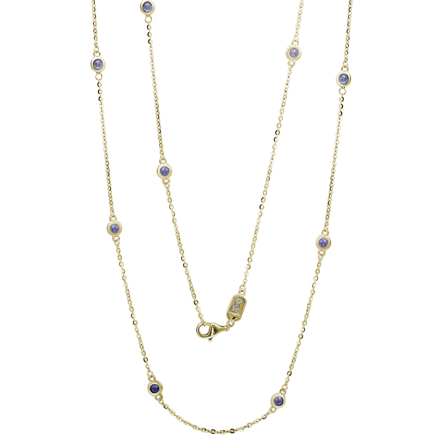 Suzy Levian 14K Yellow Gold 1.50 CTTW Tanzanite Station Necklace