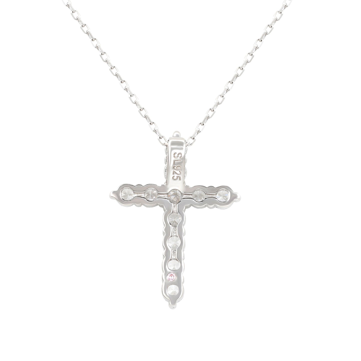 Suzy Levian White Sterling Silver Cubic Zirconia Cross Pendant