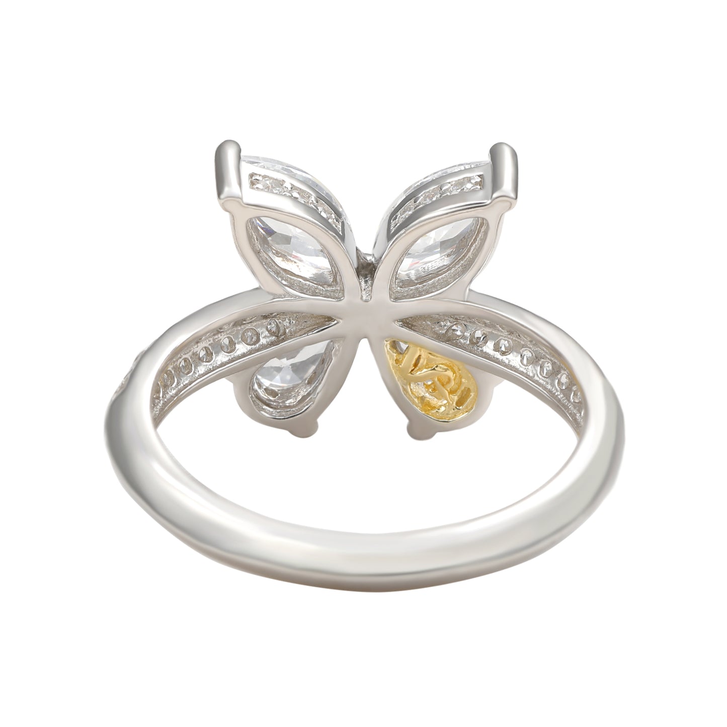 Suzy Levian Sterling Silver Cubic Zirconia Butterfly Ring