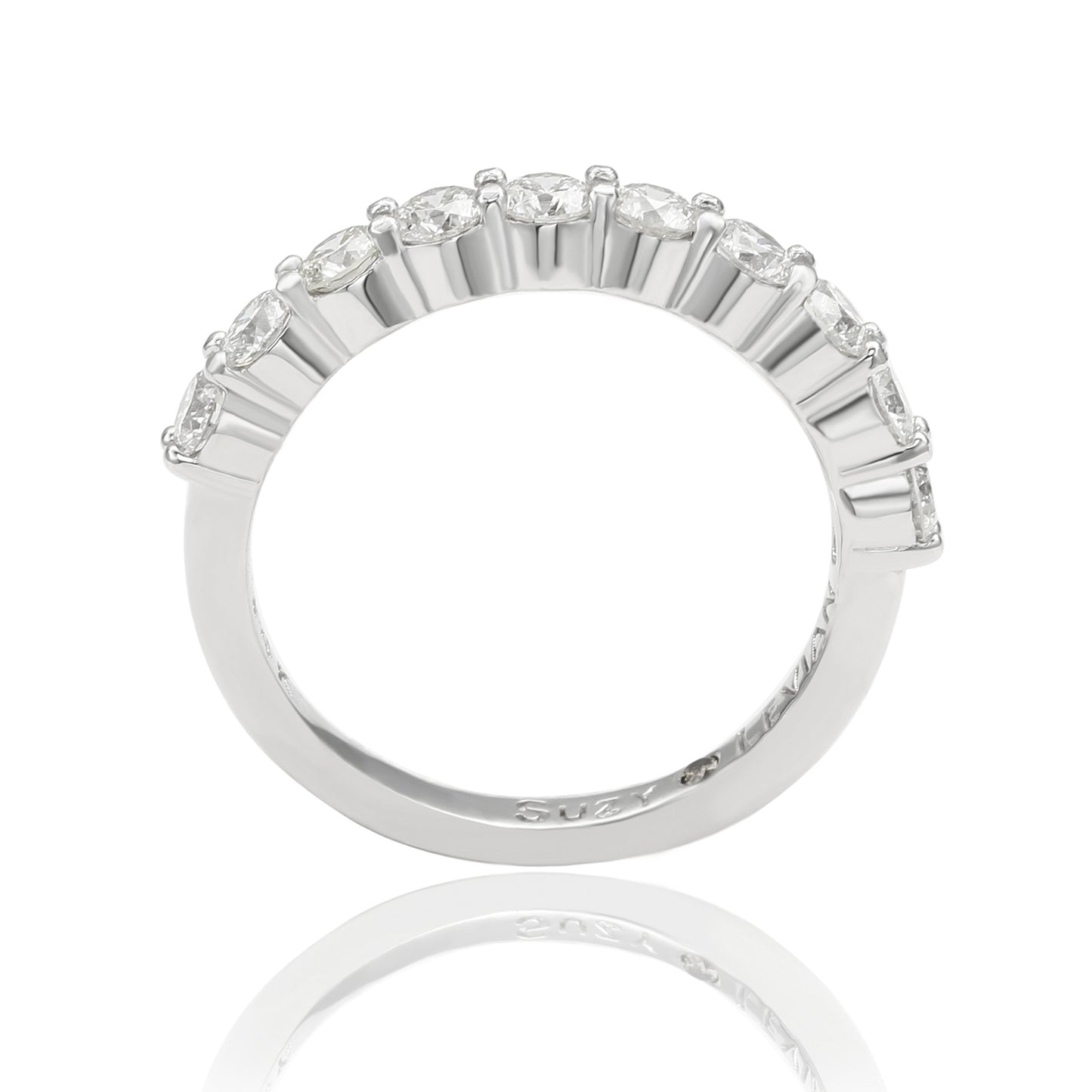 Suzy Levian 14K White Gold 1 cttw Diamond Eternity Half Band