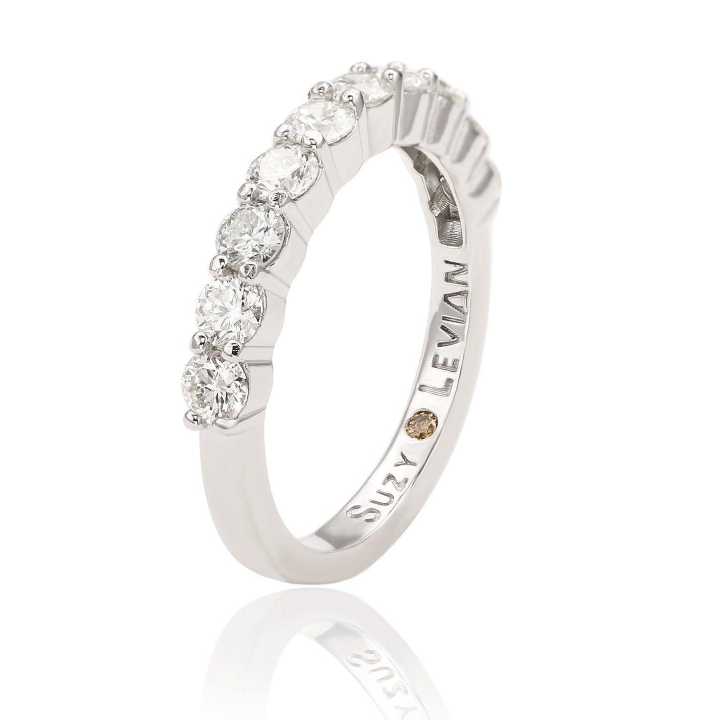 Suzy Levian 14K White Gold 1 cttw Diamond Eternity Half Band