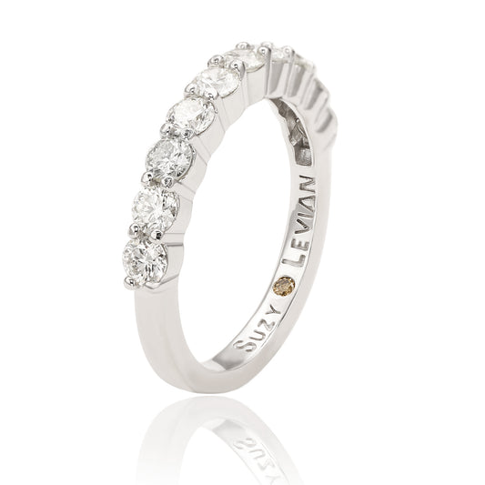 Suzy Levian 14K White Gold 1 cttw Diamond Eternity Half Band