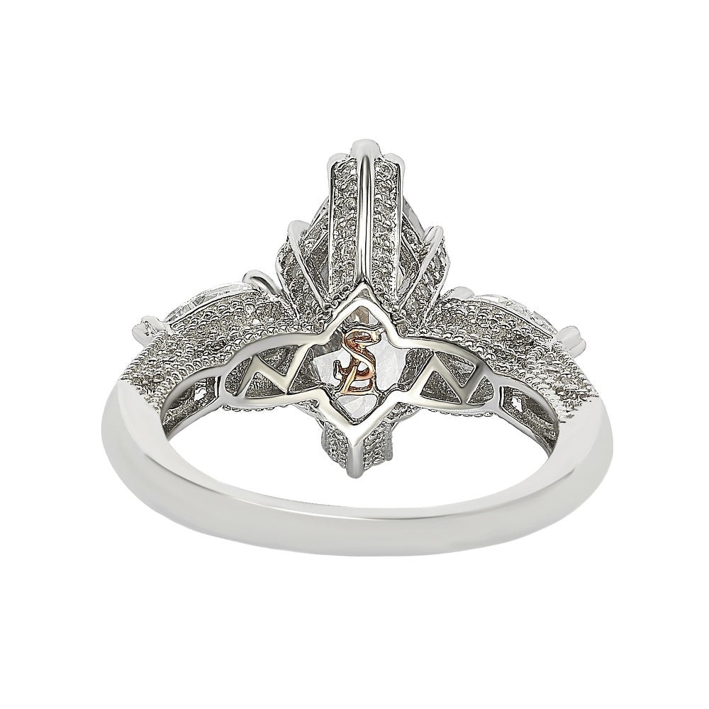Suzy Levian Sterling Silver Marquise Cubic Zirconia Engagement Ring