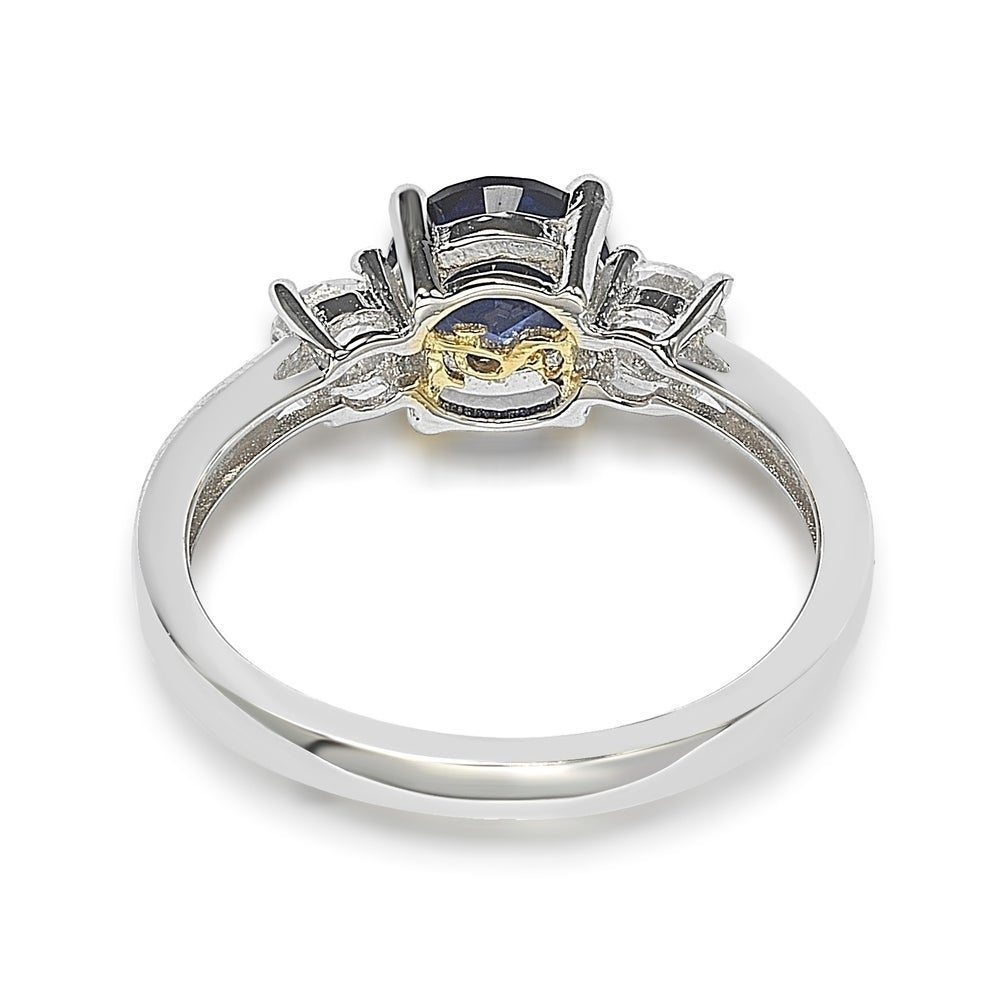 Suzy Levian Sterling Silver Sapphire & Diamond Accent Engagement Ring