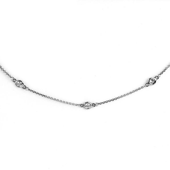 Suzy Levian 0.15 ct TDW 14K White Gold Diamond Station Bracelet