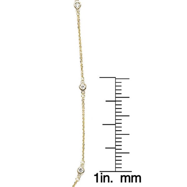 Suzy Levian 14K Yellow Gold 1/3ct TDW Bezel Diamond Station Necklace
