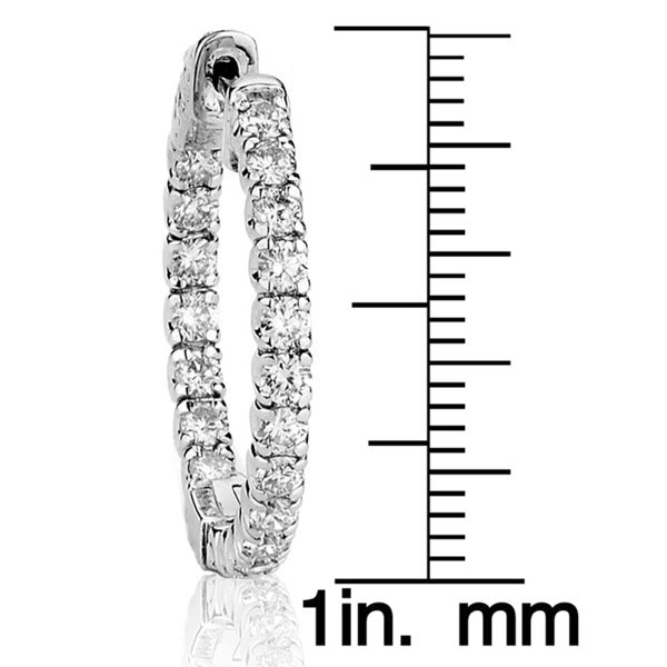 Suzy Levian 14K Gold 2.00ct TDW Inside Out Diamond Hoop Earrings