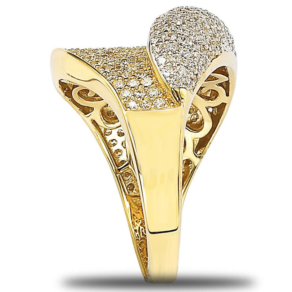 Suzy Levian 14K Goldplated Sterling Silver Cubic Zirconia Pave Band Ring