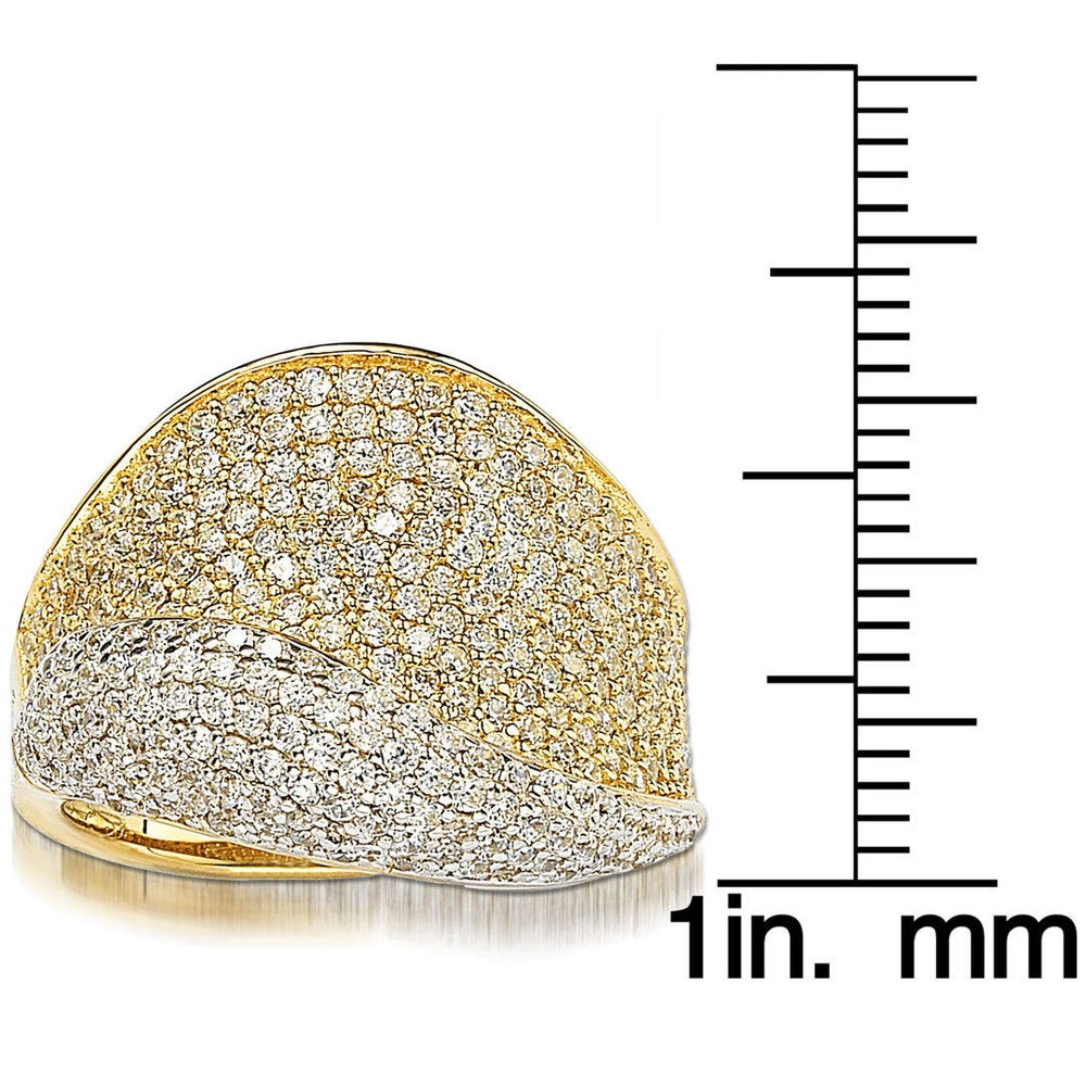 Suzy Levian 14K Goldplated Sterling Silver Cubic Zirconia Pave Band Ring