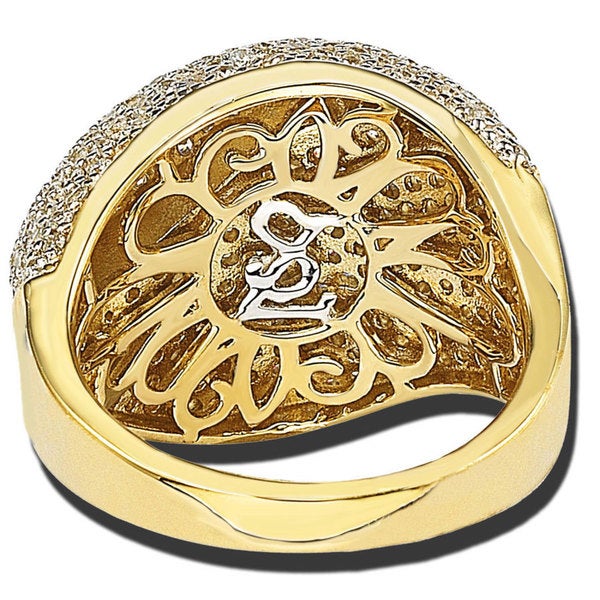 Suzy Levian 14K Goldplated Sterling Silver Cubic Zirconia Pave Band Ring