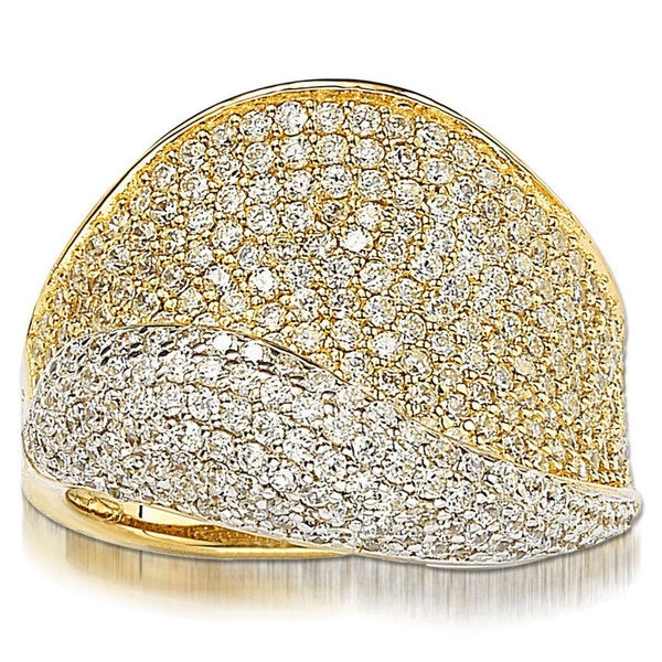 Suzy Levian 14K Goldplated Sterling Silver Cubic Zirconia Pave Band Ring