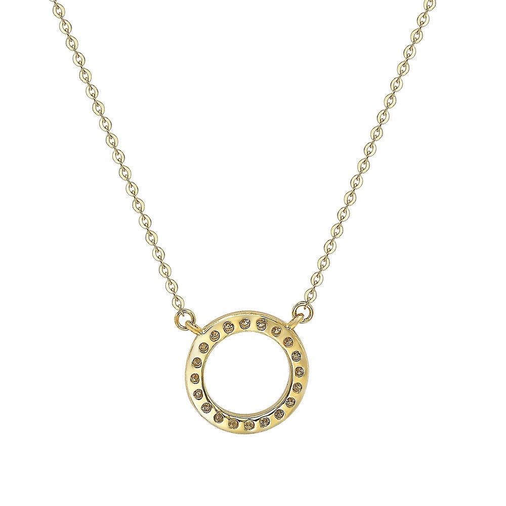 Suzy Levian 14K Yellow Gold 0.25 ctw Diamond Circle Necklace