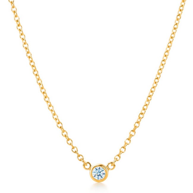 Suzy Levian 14k Yellow Gold 0.25 ct TDW Diamond Solitaire Necklace