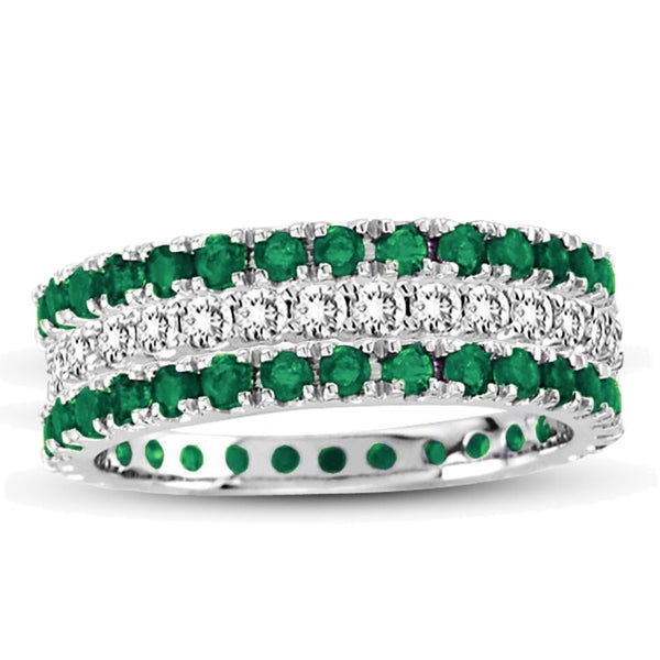 Emerald green hot sale eternity band