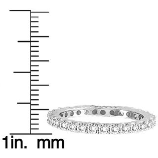 Suzy Levian 14k White Gold Sapphire Diamond 3-piece Eternity Band Ring Set