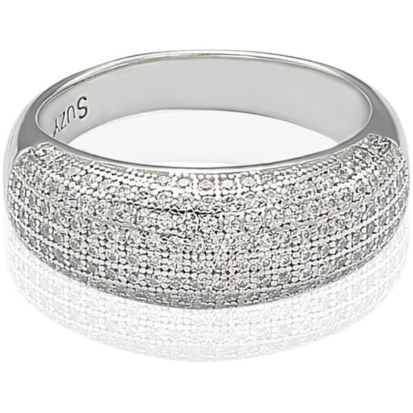 Suzy Levian Sterling Silver Cubic Zirconia Anniversary Band