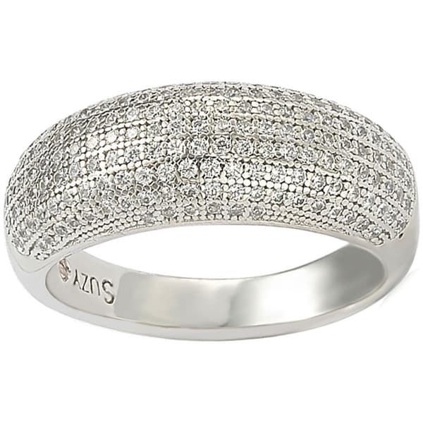 Suzy Levian Sterling Silver Cubic Zirconia Anniversary Band