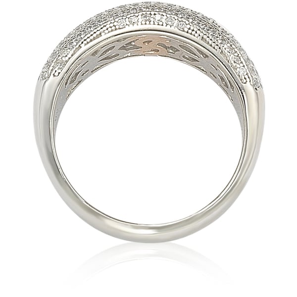 Suzy Levian Sterling Silver Cubic Zirconia Anniversary Band