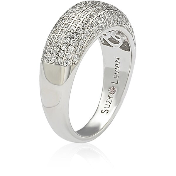 Suzy Levian Sterling Silver Cubic Zirconia Anniversary Band