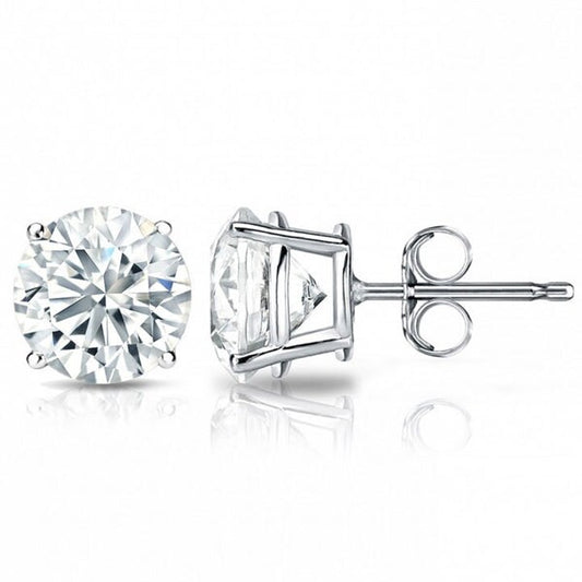 Suzy Levian 14K White Gold Classic Four-prong Diamond Stud Earrings - 1.50 ct