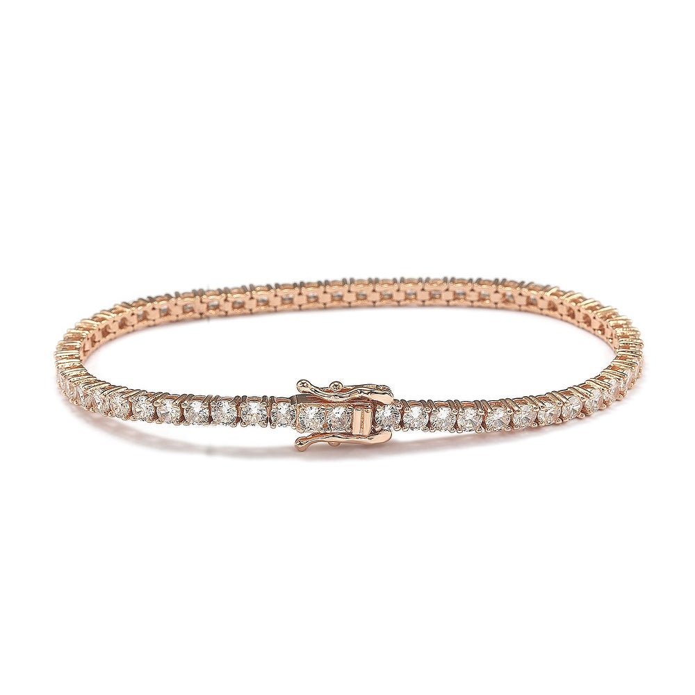 Suzy Levian Cubic Zirconia Sterling Silver 7 inch Tennis Bracelet