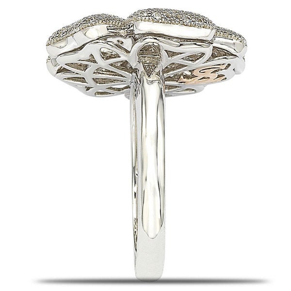 Suzy Levian Cubic Zirconia Sterling Silver Flower Pave Ring