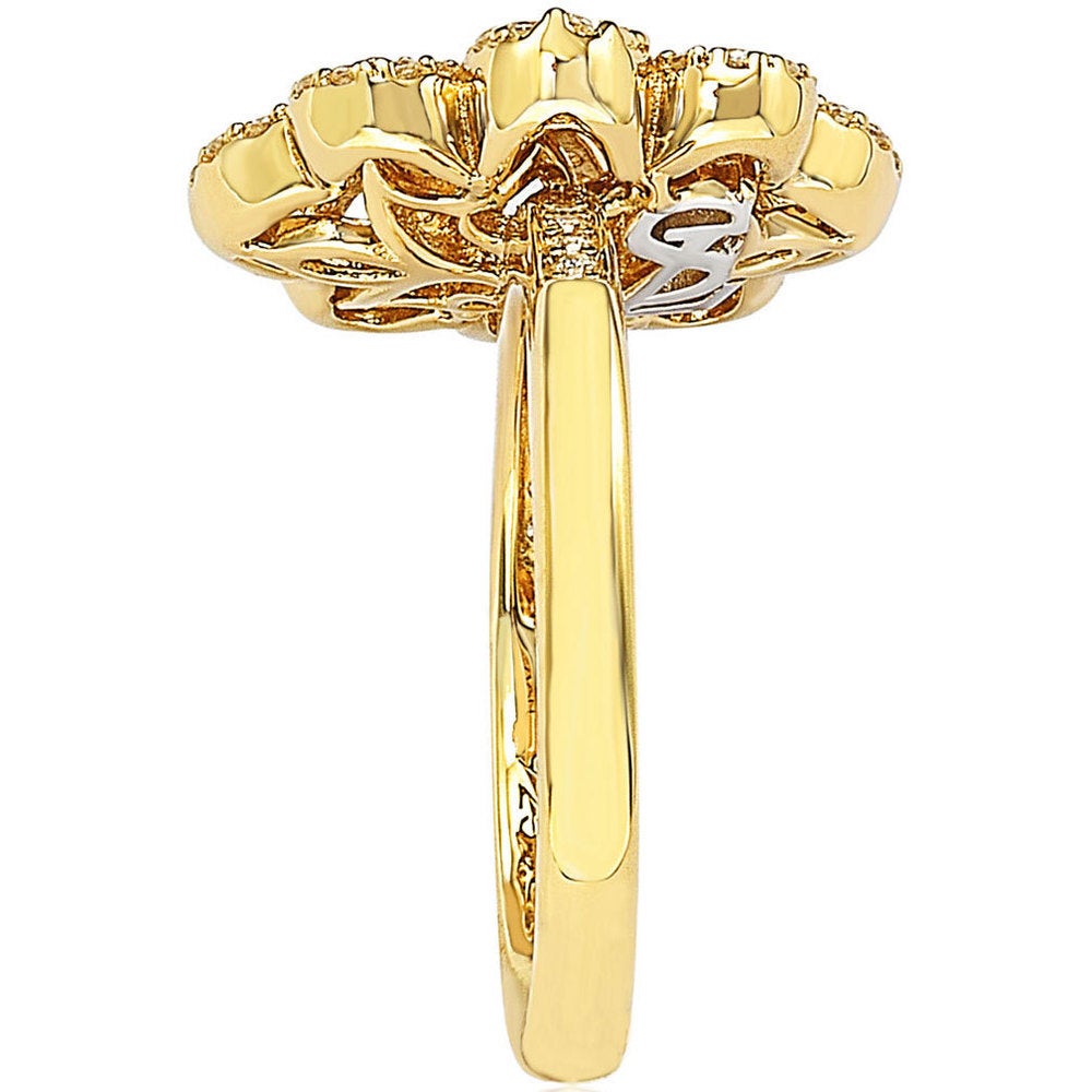 Suzy Levian Cubic Zirconia Sterling Silver Infinity Ring - Gold