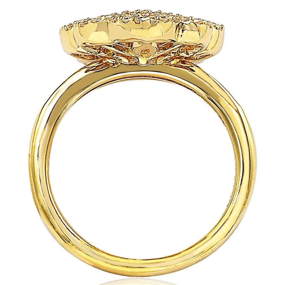 Suzy Levian Cubic Zirconia Sterling Silver Infinity Ring - Gold