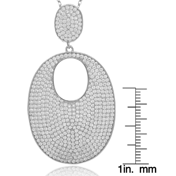 Suzy Levian White Cubic Zirconia Sterling Silver Micro Pave Pendant