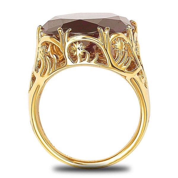 Suzy Levian Goldplated Sterling Silver Purple Cubic Zirconia Floral Ring