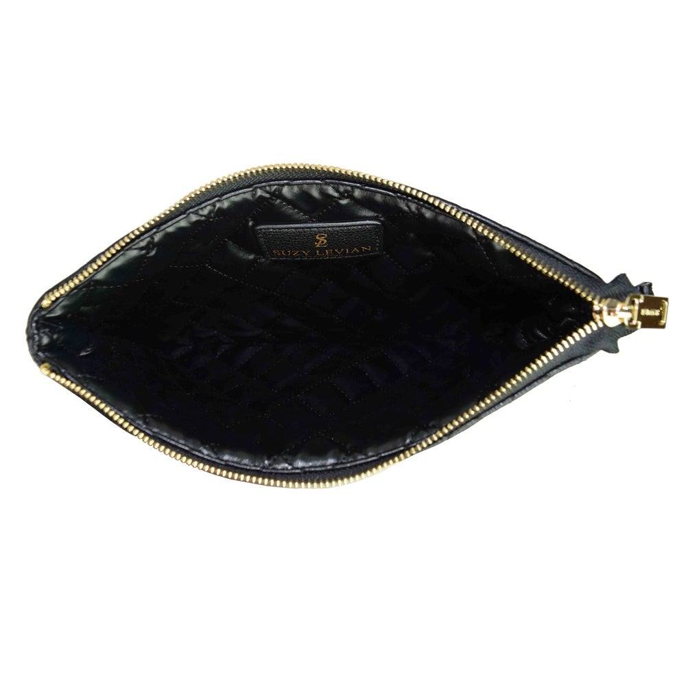 Suzy Levian Large Quilted Jewelry Travel Case in Black