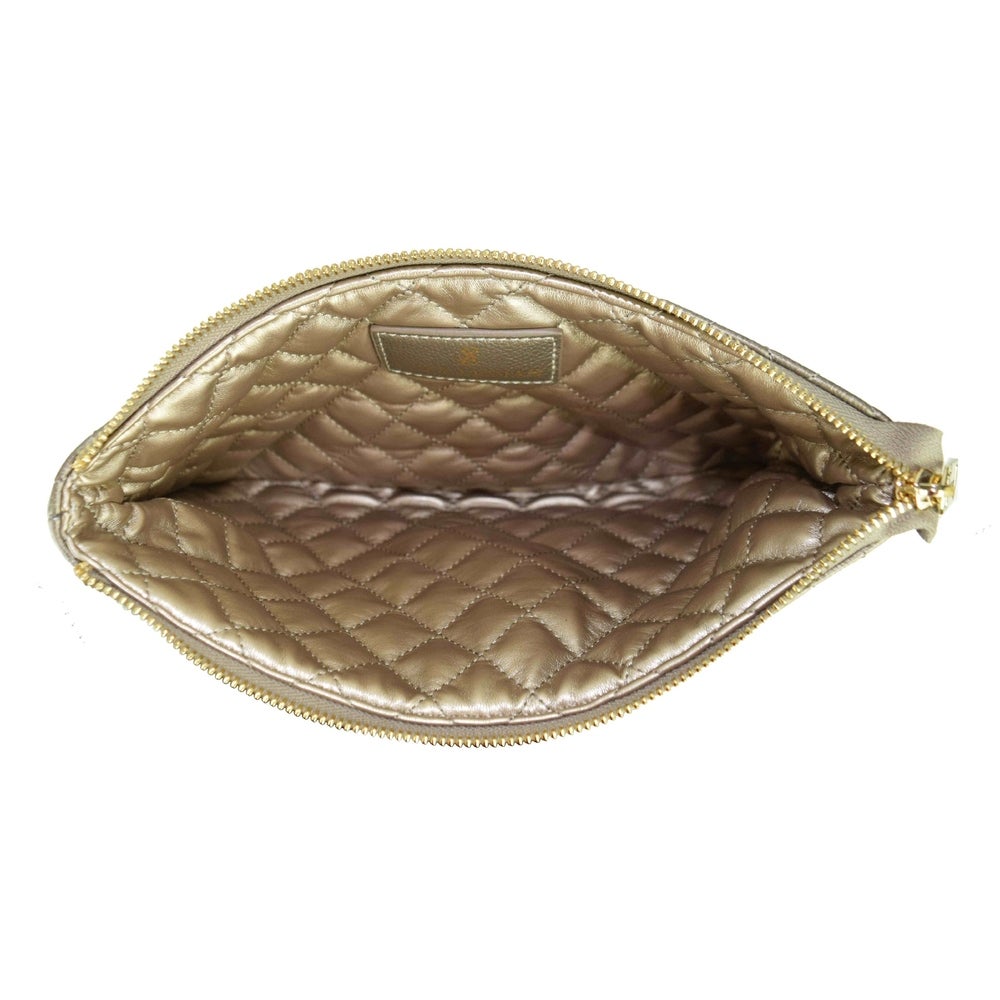 Suzy Levian Large Quilted Jewelry Travel Case in Champagne