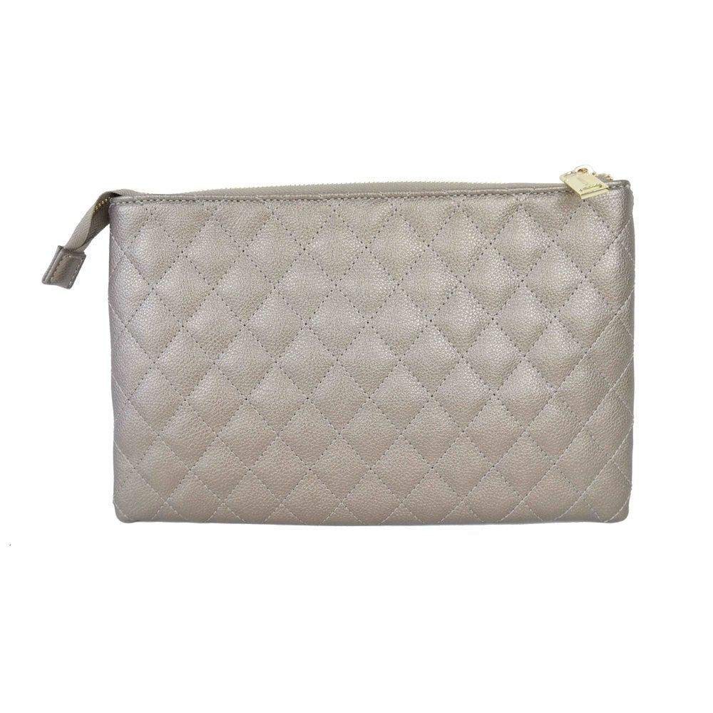 Suzy Levian Large Quilted Jewelry Travel Case in Champagne