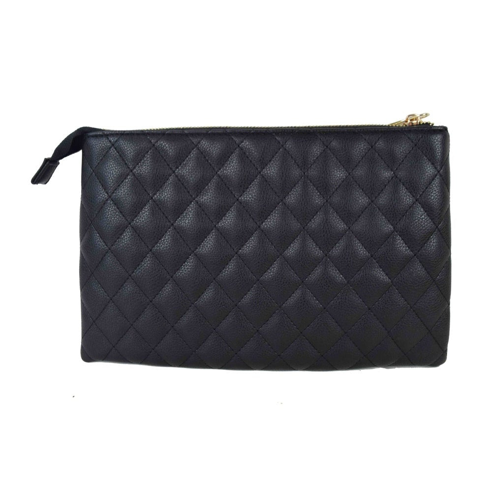 Suzy Levian Large Quilted Jewelry Travel Case in Black
