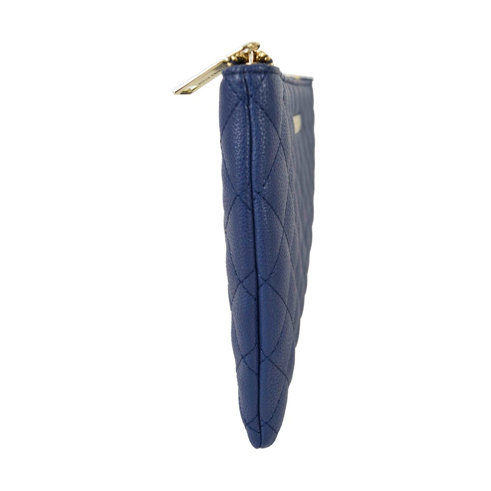 Suzy Levian Large Quilted Jewelry Travel Case in Navy
