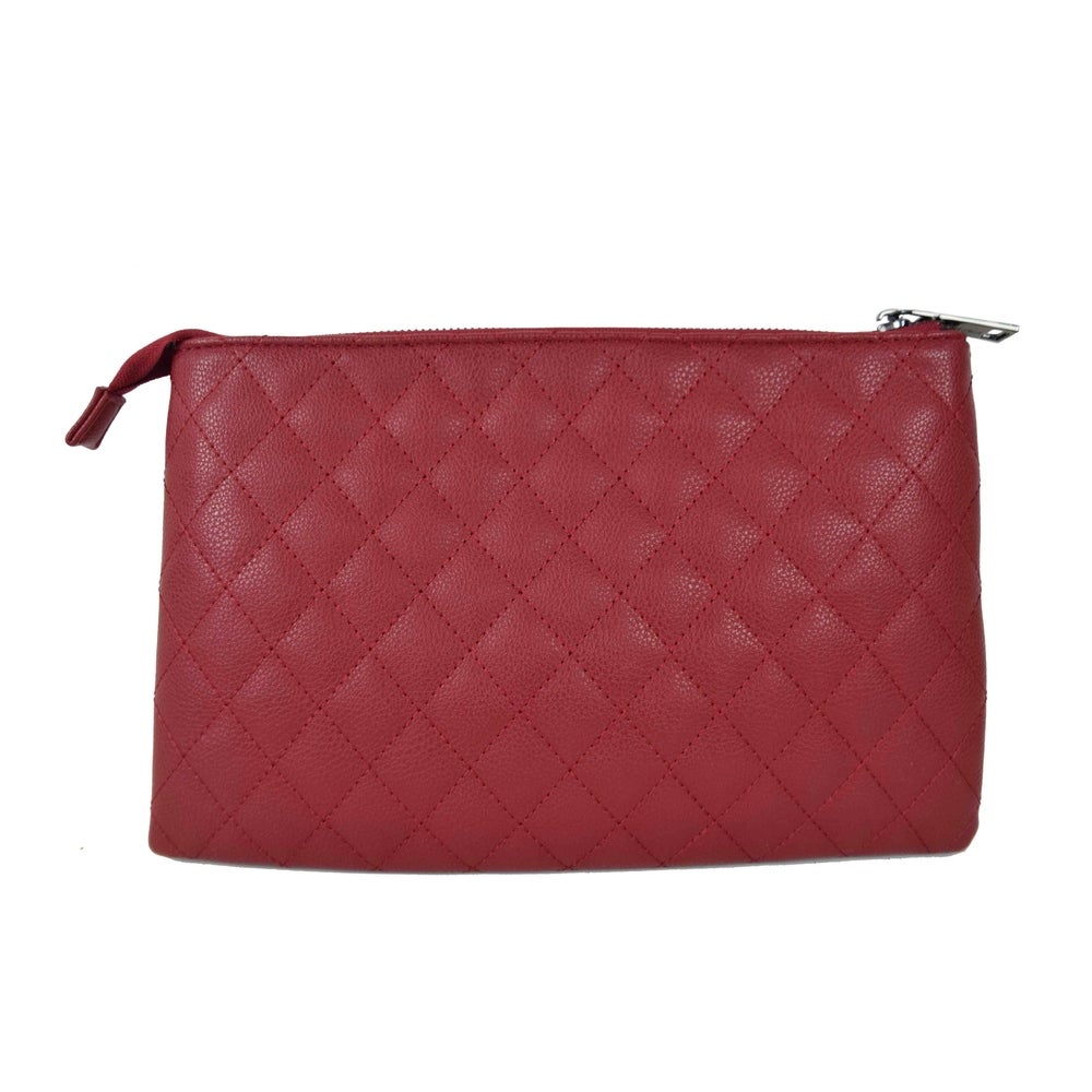 Suzy Levian Large Quilted Jewelry Travel Case in Red