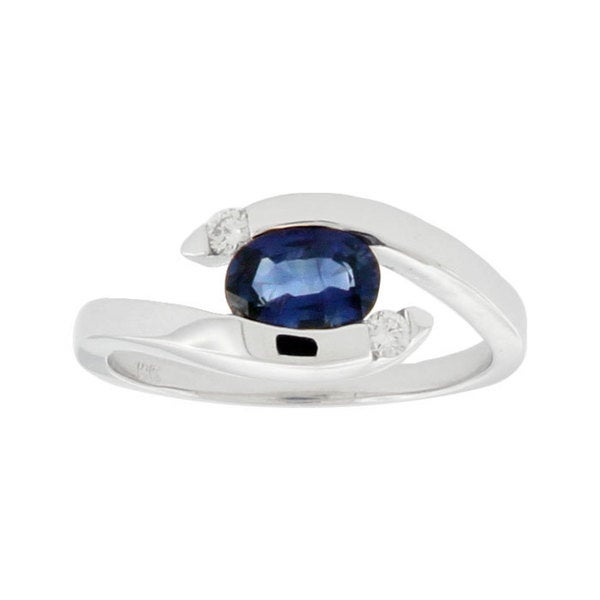 September Sapphire Birthstone with Yellow Gold and Diamond
