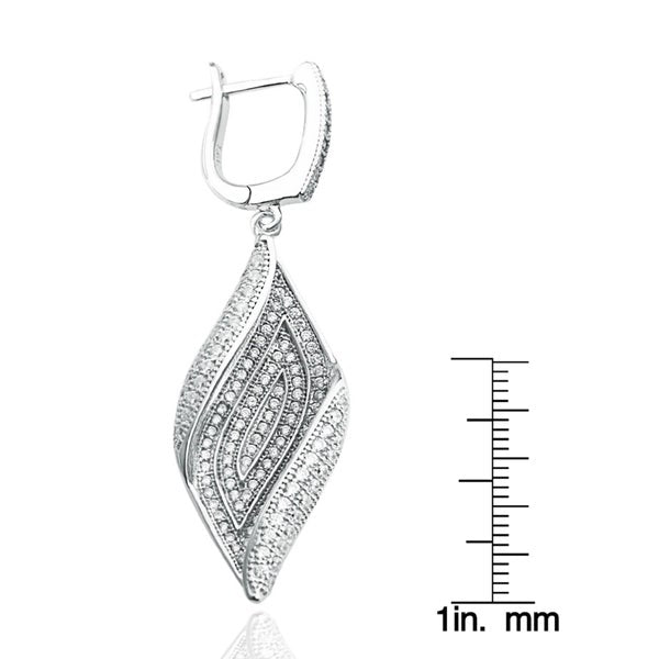 Suzy Levian Pave Cubic Zirconia Sterling Silver Earrings