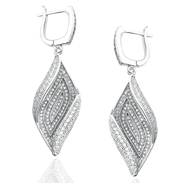 Suzy Levian Pave Cubic Zirconia Sterling Silver Earrings